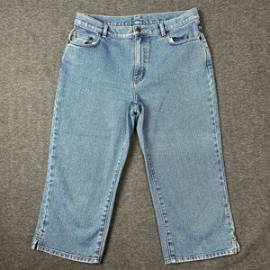 VTG Lauren Jeans Co Ralph Lauren Capri Pants Women's 12 Light Wash‎ Blue Denim